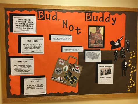 Bud Not Buddy Bulletin Board Idea Classroom Helpers I School Learning