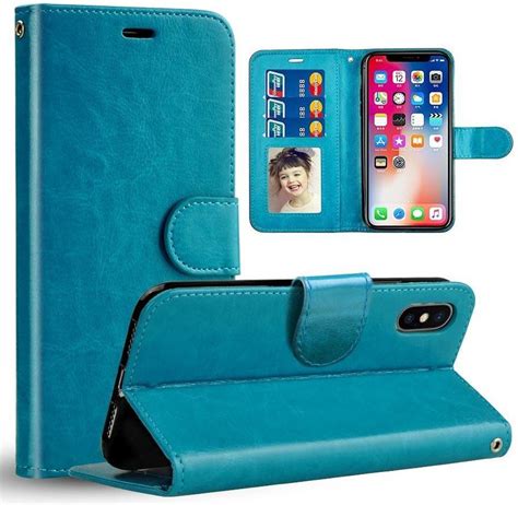 Bol Chique Lederen Hybride Telefoon Hoesje Voor Iphone Blauw