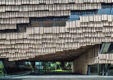 Kengo Kuma Created An Organic Facade Out Of Cedar Strips For The