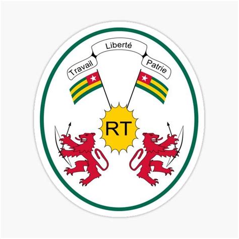 Emblem of Togo Sticker with Coat of Arms and Lions