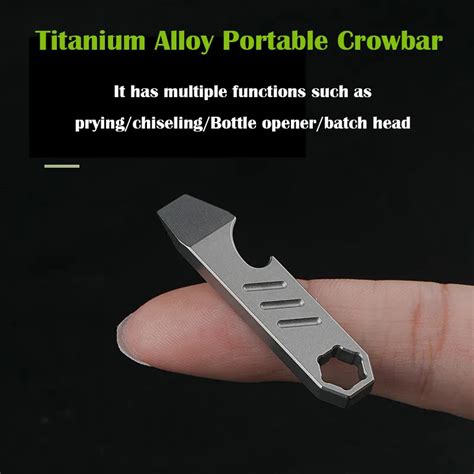 Tc Titanium Alloy Crowbar Bottle Opener Hexagon Wrench Edc Outdoor