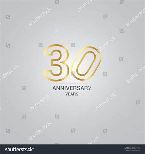 Luxury Gold 30 Anniversary Minimalist Logo Stock Vector Royalty Free 1274985109 Shutterstock