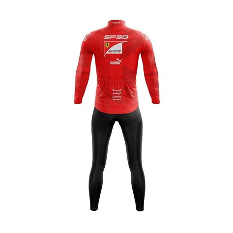 Conjunto Ciclismo Inverno Cal A E Camisa Manga Longa Pro Tour Ferrari