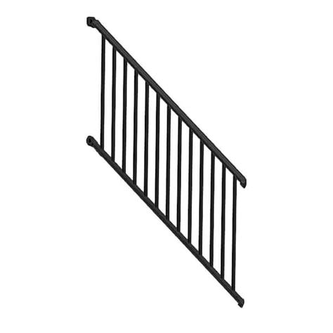 Weatherables Classic Square 35 Ft H X 70 12 In W Textured Black Aluminum Stair Railing Kit