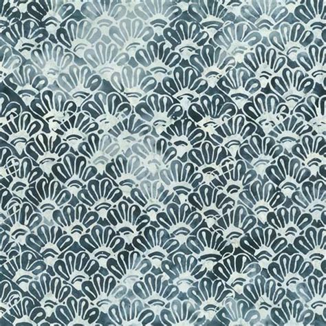 Banyan Batiks Garden Spirit Batik Floral Fan Gray Bny