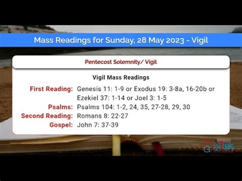 Catholic Mass Readings In English May Vigil Mass Readings