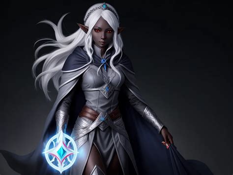 Photo Resolution Changer Solo Female Drow Elf Adventurer Black Skin