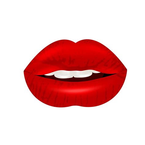 Beautiful Red Lips Isolated On White Background 3d Design Vector