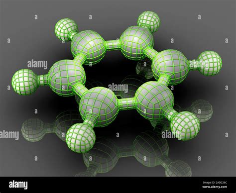 Benzene Molecular Model Of The Aromatic Hydrocarbon Benzene C6 H6 Shown As A 3d Ball And