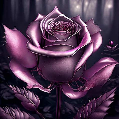 Premium AI Image A Purple Rose With The Word Love On It