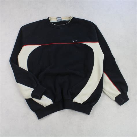 Super Rare Vintage 00s Nike Swoosh Sweatshirt Black Xl Refined Retro