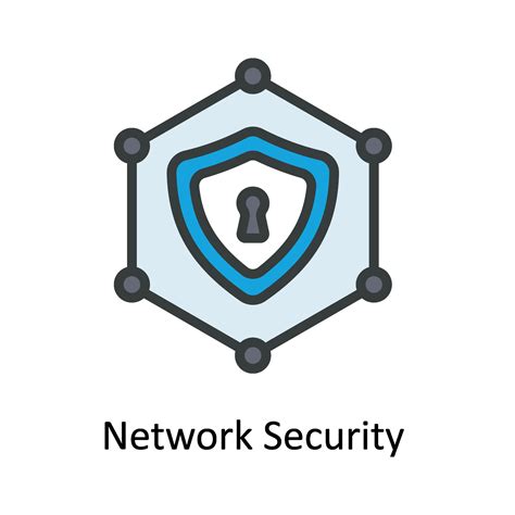 Network Security Vector Fill Outline Icon Design Illustration Cyber Security Symbol On White