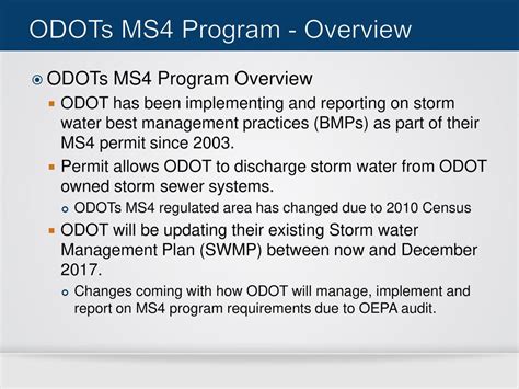 Odot District Ms4 Liaison Training Why Are We Here Ppt Download