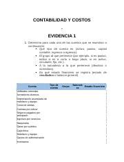 Evidencia Contabilidad Y Costos Tarea Docx Contabilidad Y Costos