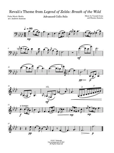 Pulse Music Media Revalis Theme [advanced] Sheet Music Cello Solo