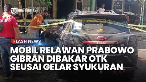 Usai Gelar Syukuran Kemenangan 02 Mobil Seorang Relawan Prabowo Gibran