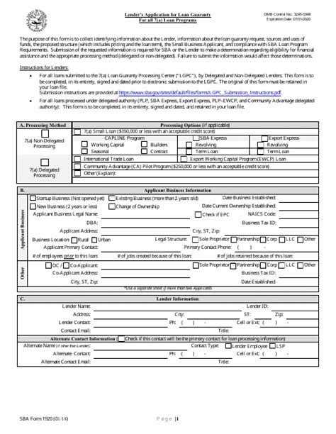 Fillable Sba Ppp Application Form Printable Forms Free Online