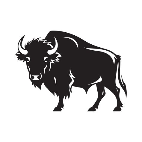 Bison silhouette character vector illustration 25455389 Vector Art at ...