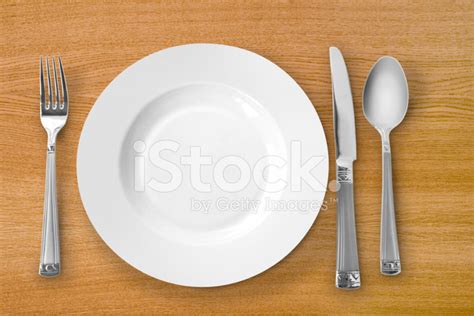 Plate With Fork Knife And Spoon Stock Photo Royalty Free Freeimages