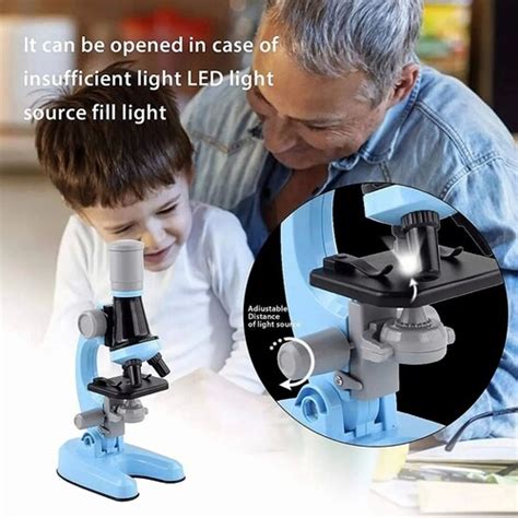 Microscopio Para Niños 1200x Juguetes Educativo Azul