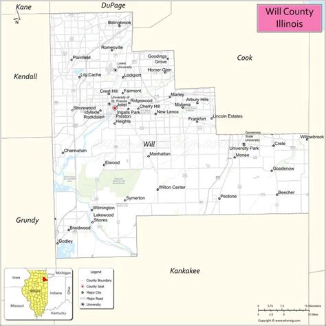 Map Of Will County Illinois Showing Cities Highways Important