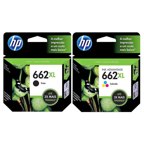 Kit Cartucho De Tinta Hp 662XL Preto 662XL Colorido Para Hp DeskJet