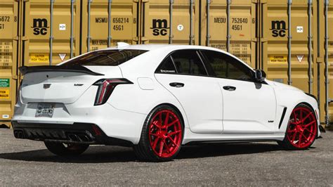 Cadillac Ct V On Ferrada Wheels F Fr Brushed Rouge