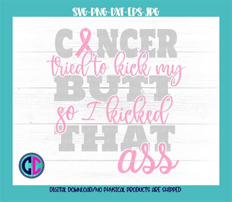 Breast Cancer Svg Kick Cancers Ass Svg Breast Cancer Etsy