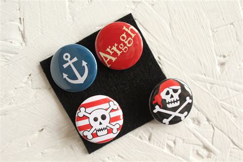 Pirate Badges Pirate Badge Set Pirate Pins Pirate Pin Set