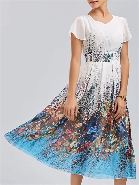 26 Off Casual Bohemian Floral Flowy Midi Dress Rosegal