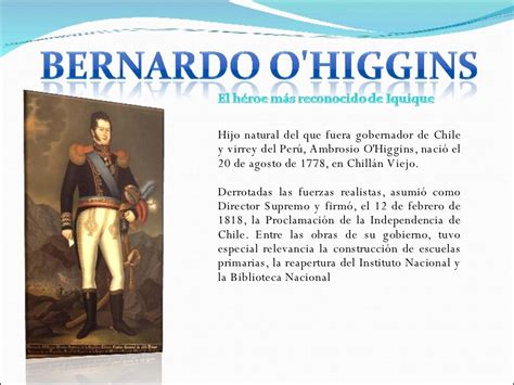 Bernardo Ohiggins Personajes De La Historia Viejitos Heroe