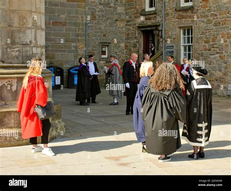 St Andrews University Scotland Graduation Day Dignitaries In Academic