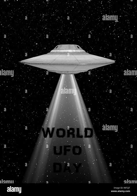 Ovni nave voladora Día Mundial del OVNI Flying Saucer Fotografía de