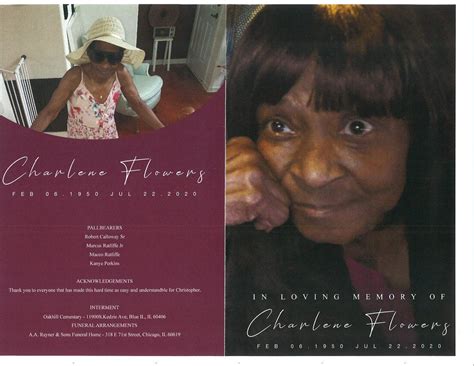 Charlene Flowers Obituary Aa Rayner And Sons Funeral Homes