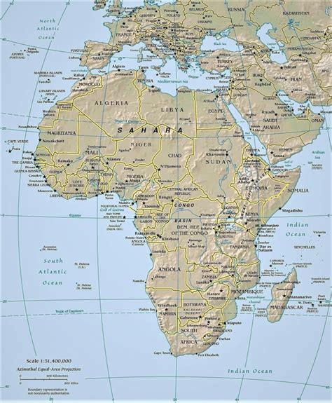 Mapa De África Para Imprimir Político Físico Con Nombres · 2022