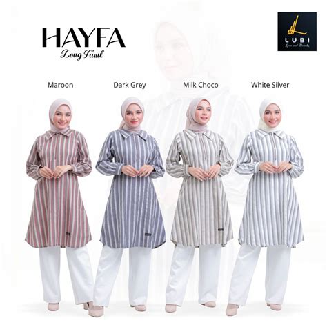 Jual Lubi Tunik Hayfa Terbaru Long Tunik Dress Kekinian Original