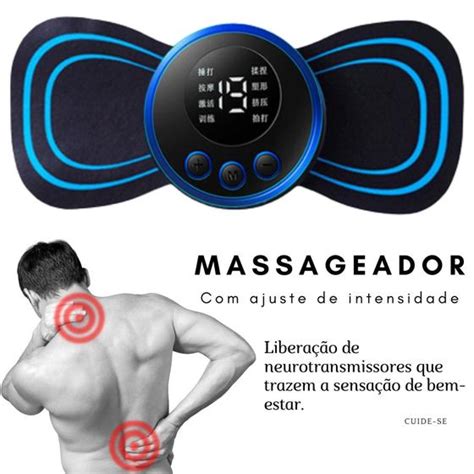 Mini Massageador Portátil Eletroterapia Estimulador Muscular