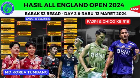 Hasil All England 2024 Hari Ini Day 2 FaJri Dan Chico Melaju Ke R16