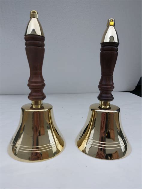 Pair Of 19cm School Dinner Hand Bell Reception Brass Bell With Etsy