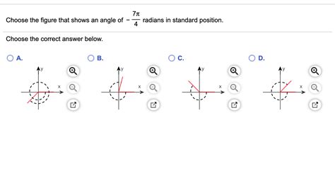 Solved 71 Choose The Figure That Shows An Angle Of Radians Chegg