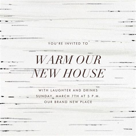 Birch Bark Square Housewarming Invitation Send Online Instantly