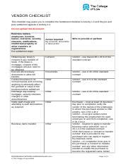 Ccp T A Vendor Checklist Nsw Docx Vendor Checklist This