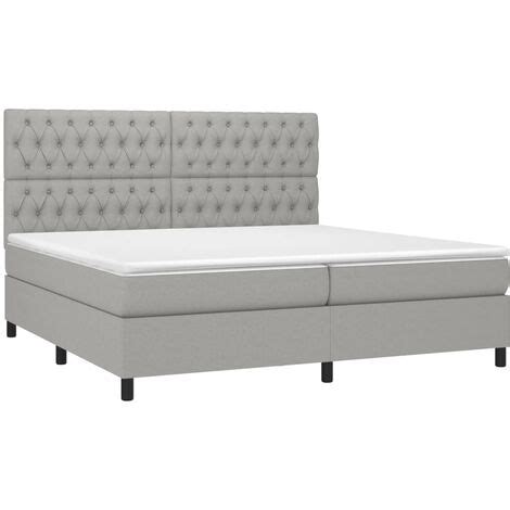 Cadre de lit LED avec sommier tête de lit matelas surmatelas 200x200 cm