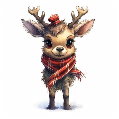 Premium Ai Image Rudolph The Reindeer Is Wearing A Scarf And A Red