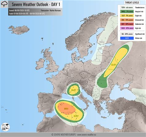 Weather Forecast for Europe - Severe Weather Outlook - Sept 7th, 2020