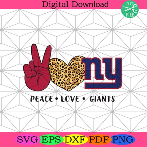 Peace Love Giants Svg Sport Svg New York Giants Svg The Giants Svg