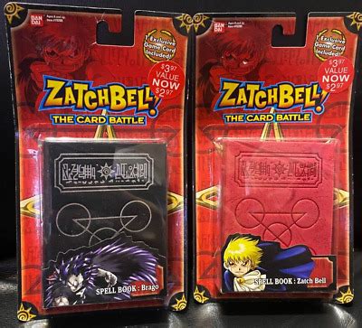 Lot Of 2 Zatchbell Card Battle Spell Book Brago Zatch Bell Anime Bandai