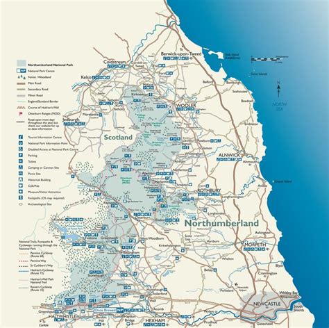 Map of Northumberland in England Useful information ~ mapfocus