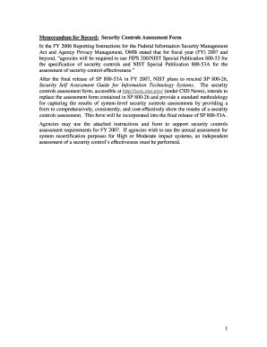 Fillable Online Csrc Nist Security Controls Assessment Form Computer