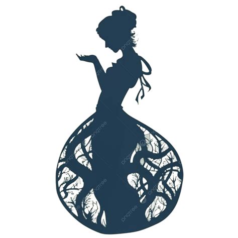 Una Silueta De Mujer Png Dibujos Diseño Floral En Su Ilustración De Vestido Una Silueta De Una